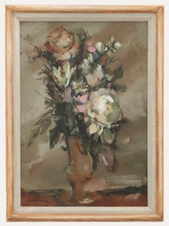 Pierre Jerome (1905-1982) - Mid 20th Century Oil, Peonies and Roses