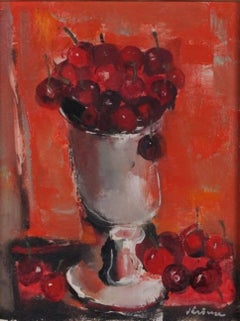 Vibrant Bowl of Cherries Oil Painting by Pierre Jerome