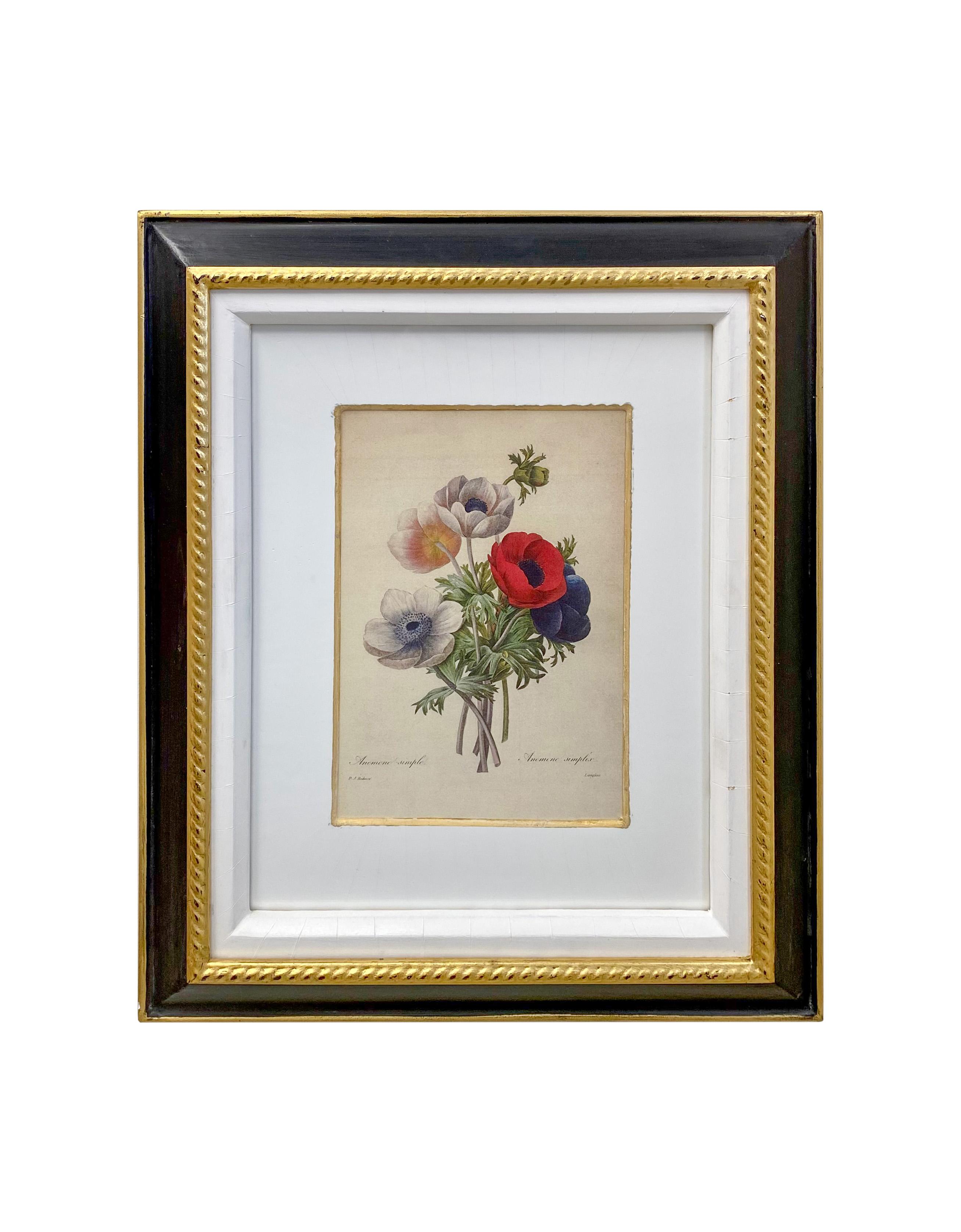 Pierre-Joseph Redoute Anemone Simple & Bouquet De Camelias, Narcisses Et Pensees For Sale 3