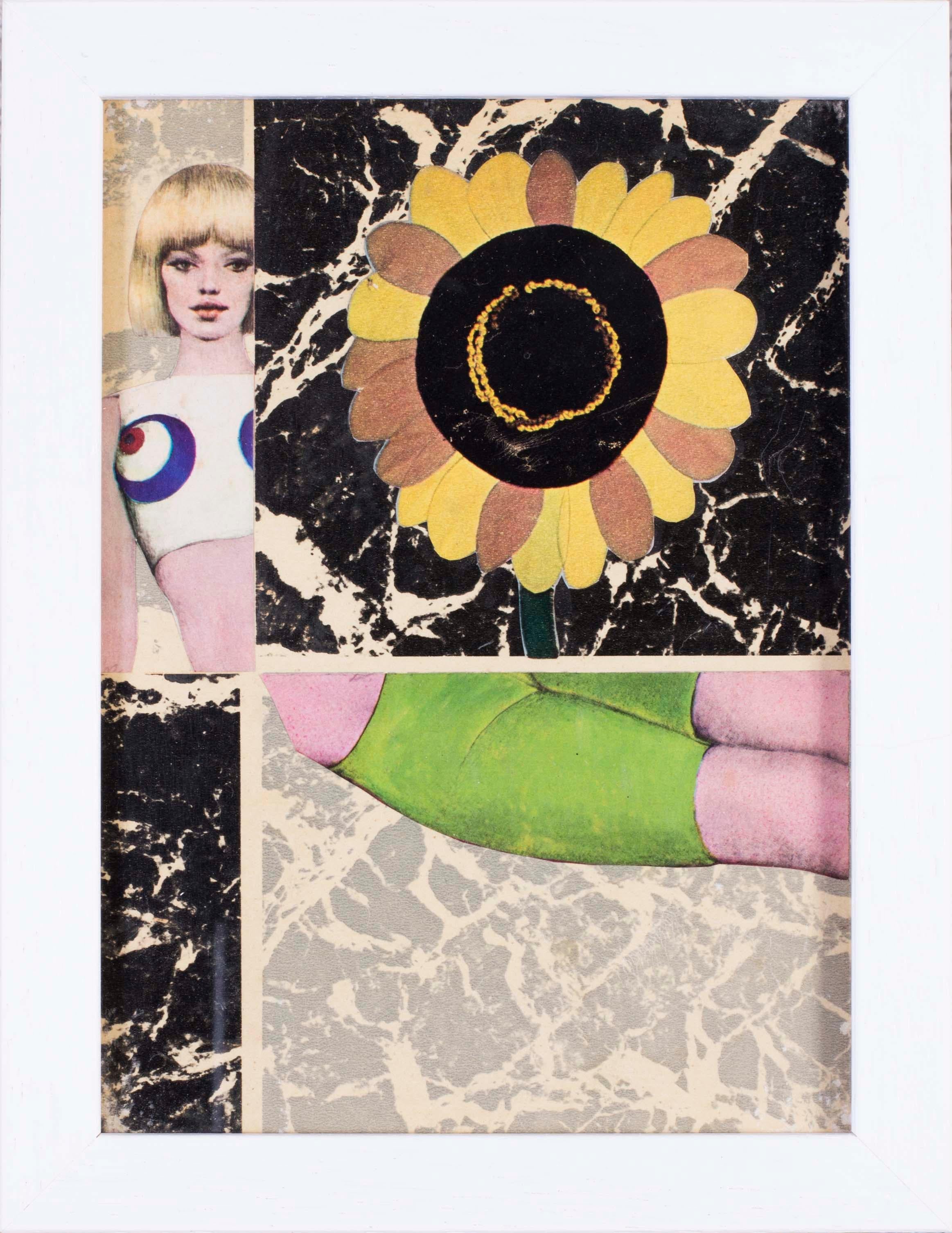 French, 1960s Pop Art Collage 'sunflower', 1966 - Mixed Media Art by Pierre Jourda