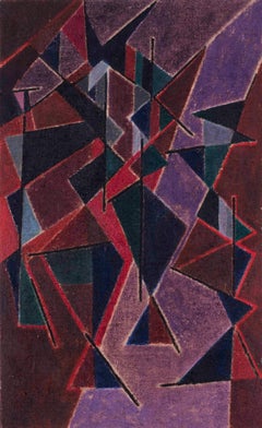 Abstract, mid 20th Century French original oil painting by Pierre Jourda