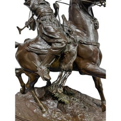 Dynamic Bronze Statue of a Falconer by Pierre-Jules Mene (French, 1810-1879)