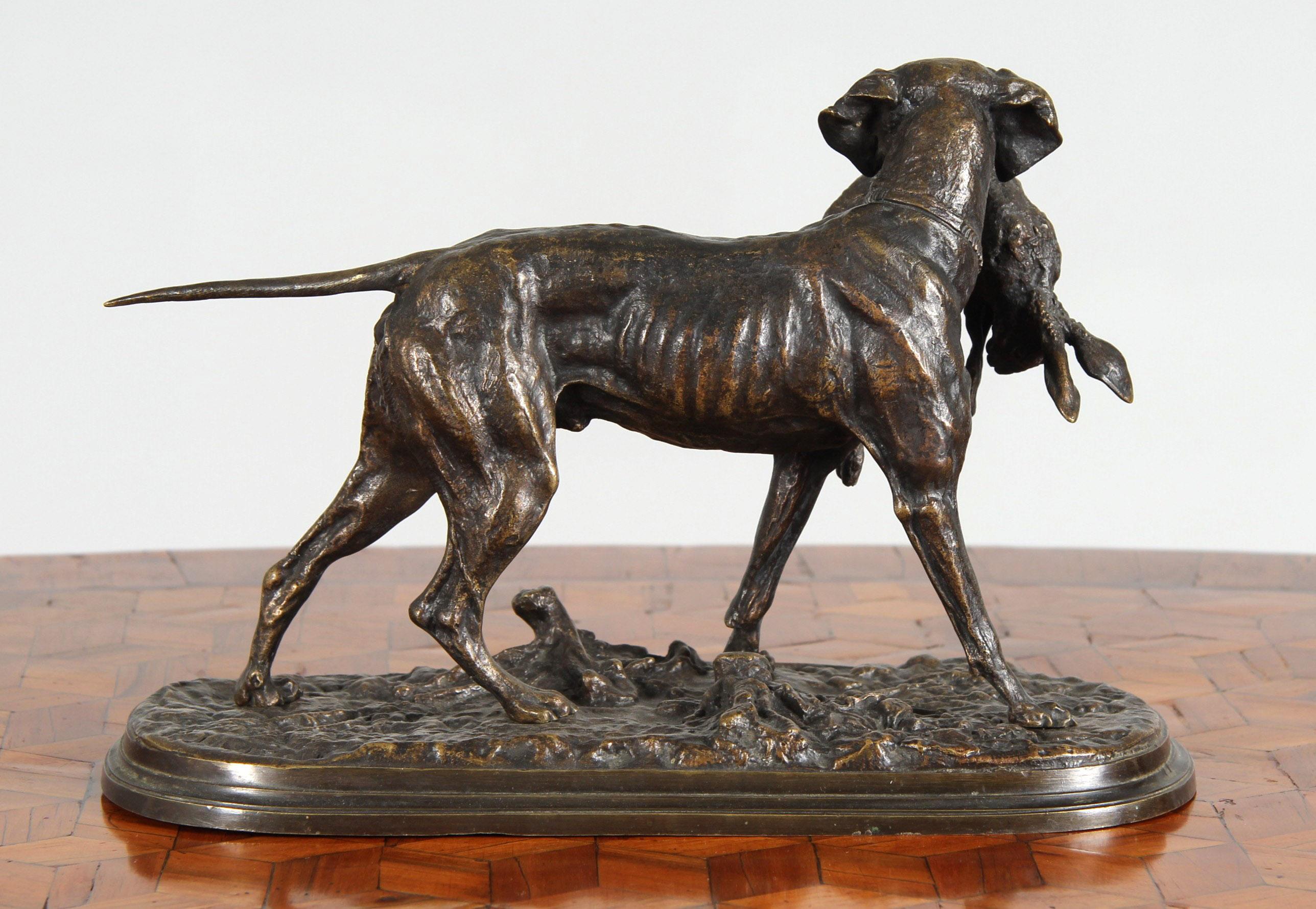 Pierre-Jules Mène - Cane da caccia in bronzo, Francia, 1870 circa In condizioni buone in vendita a Greven, DE