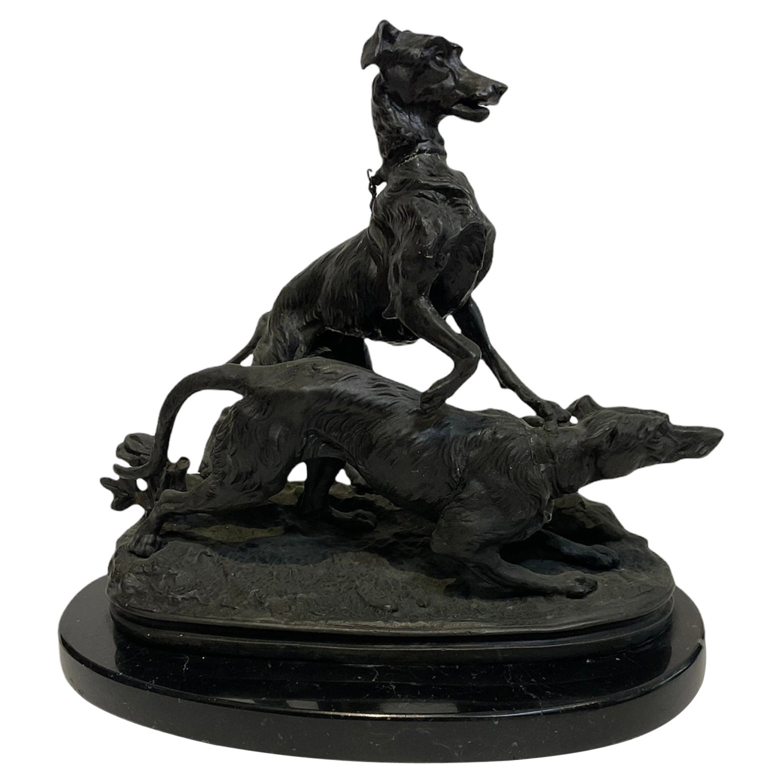 Pierre Jules Mene - Sculptures en bronze de chiens de chasse