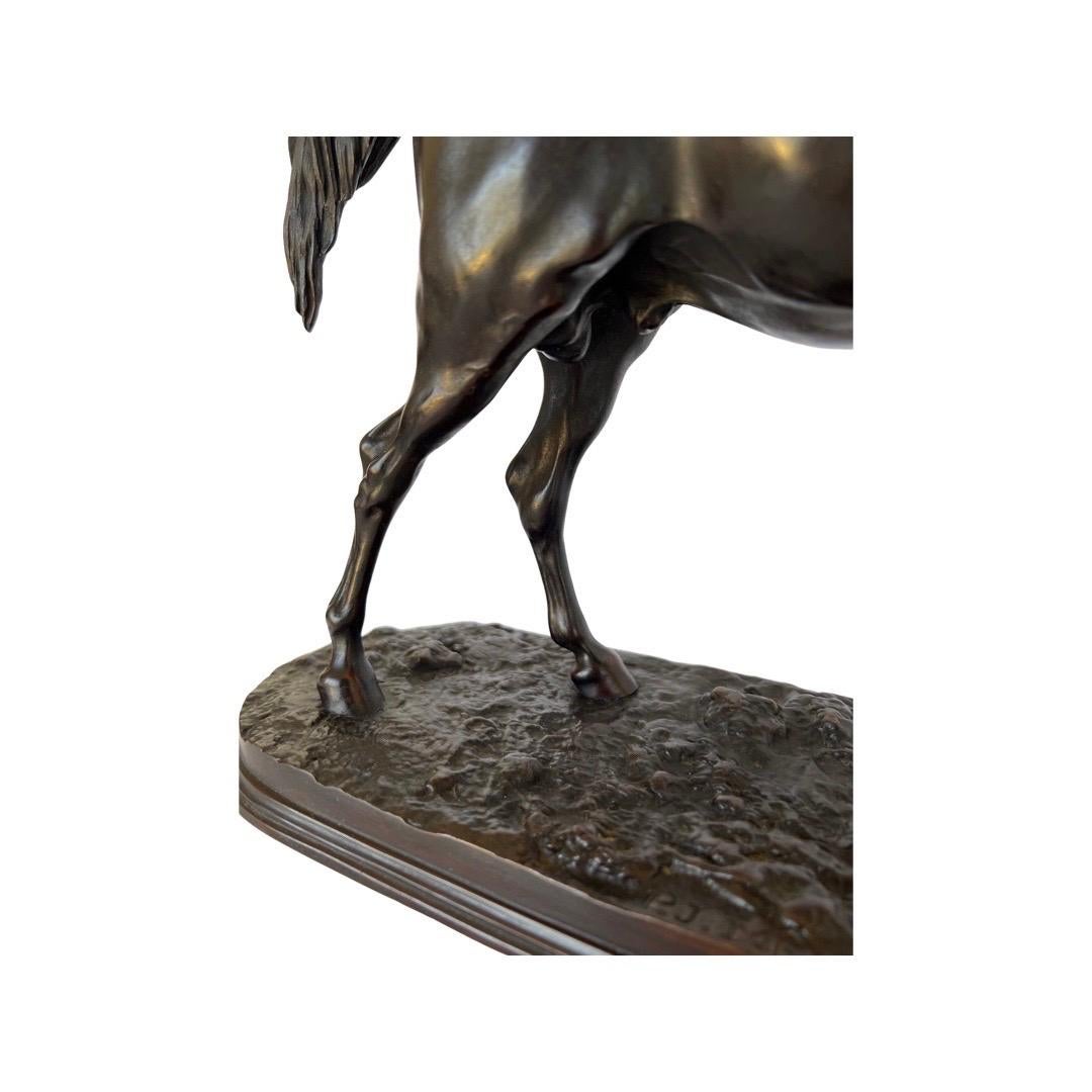 Pierre Jules Mene, sculpture française en bronze d'un cheval équestre Ibrahim 1