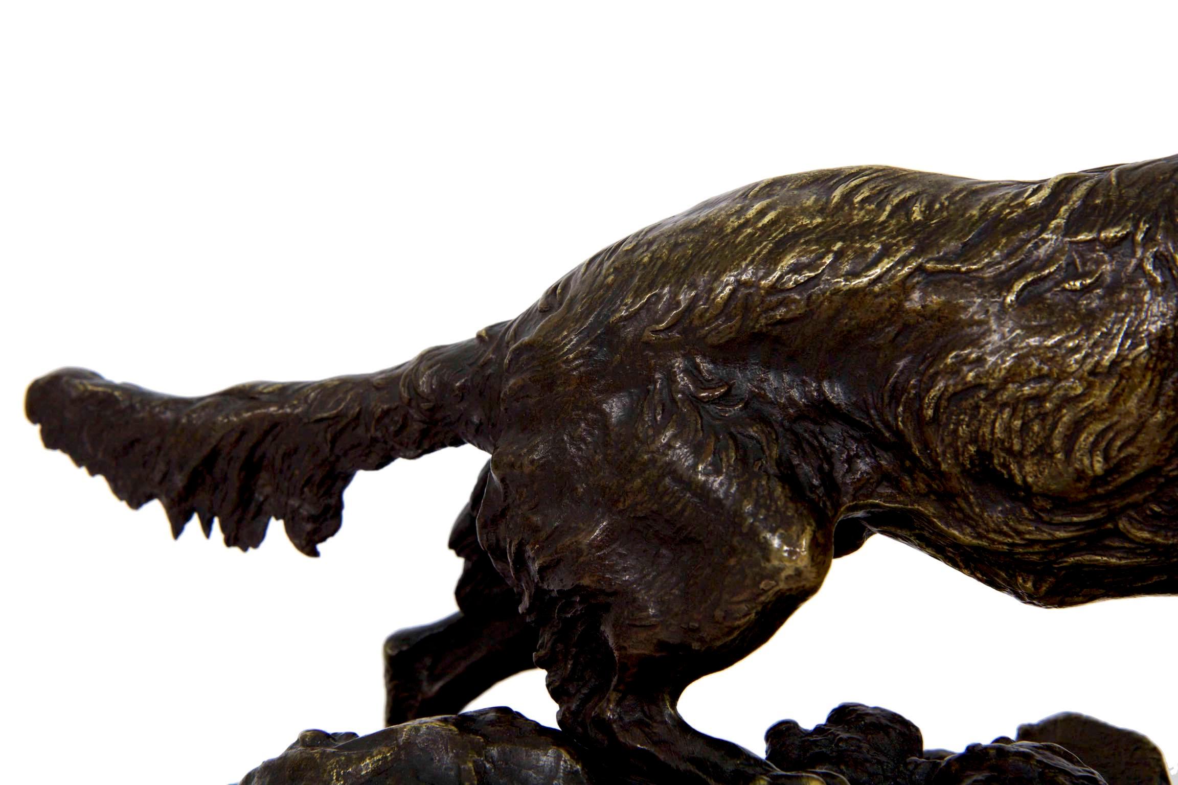 Pierre Jules Mene French Bronze Sculpture of Irish Setter Dog 6
