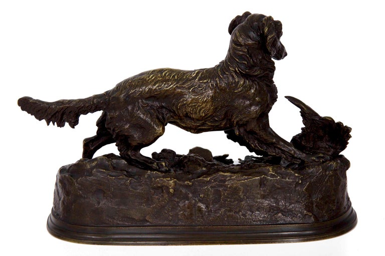 Pierre Jules Mene French Bronze Sculpture of Irish Setter Dog at 1stDibs