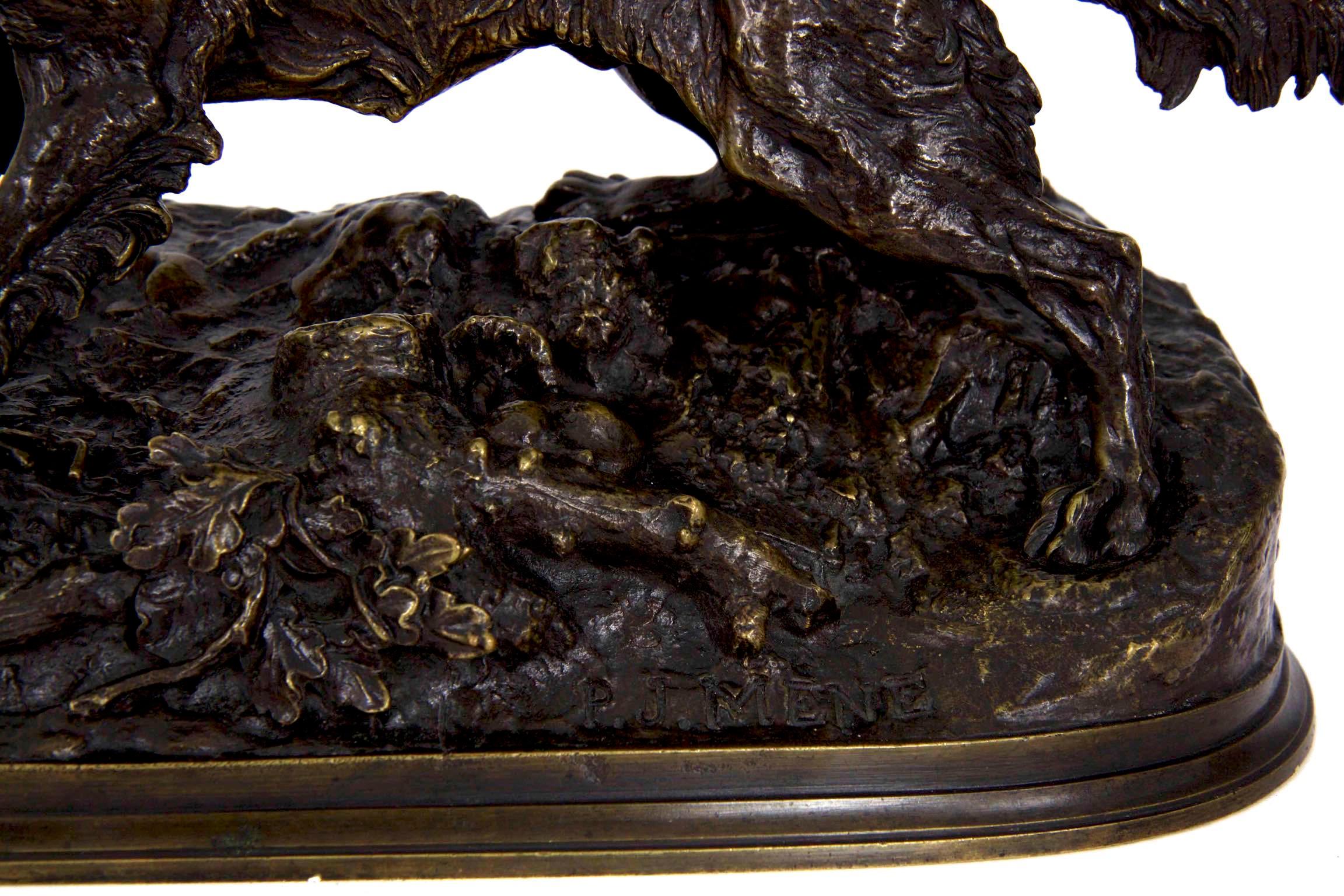 Pierre Jules Mene French Bronze Sculpture of Irish Setter Dog In Good Condition In Shippensburg, PA