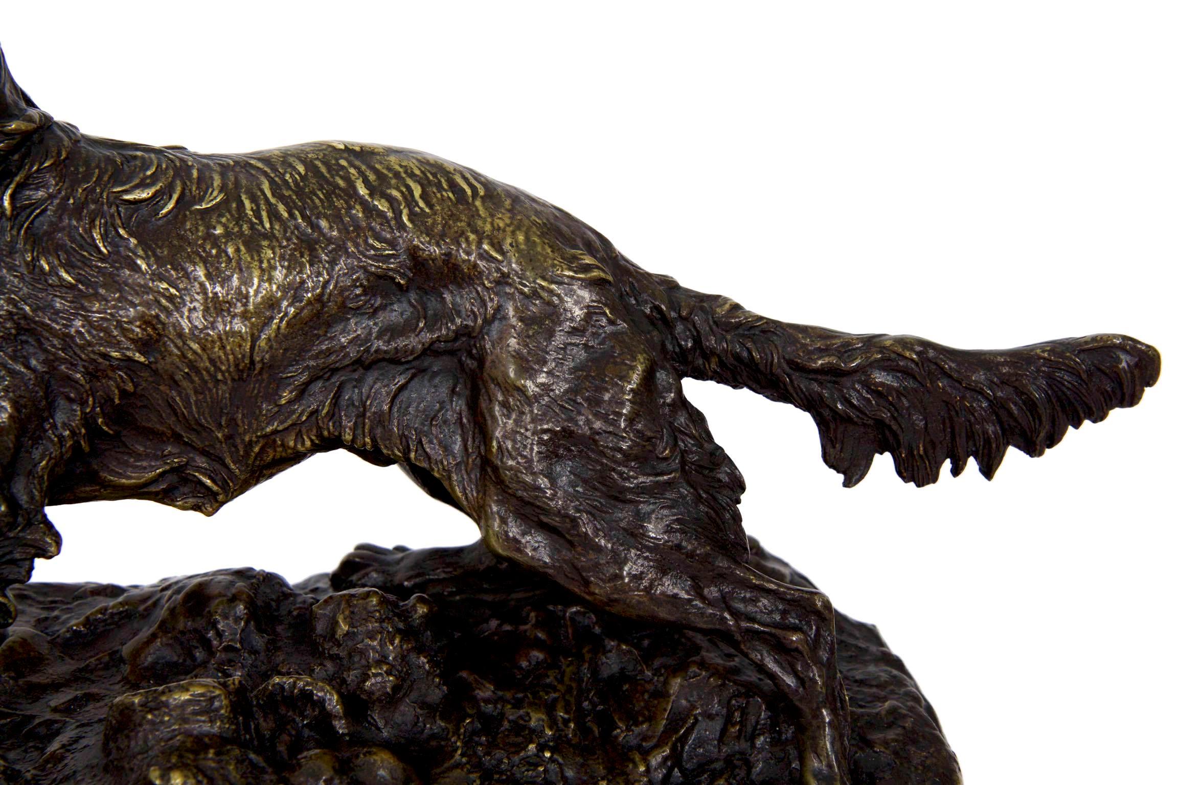 19th Century Pierre Jules Mene French Bronze Sculpture of Irish Setter Dog