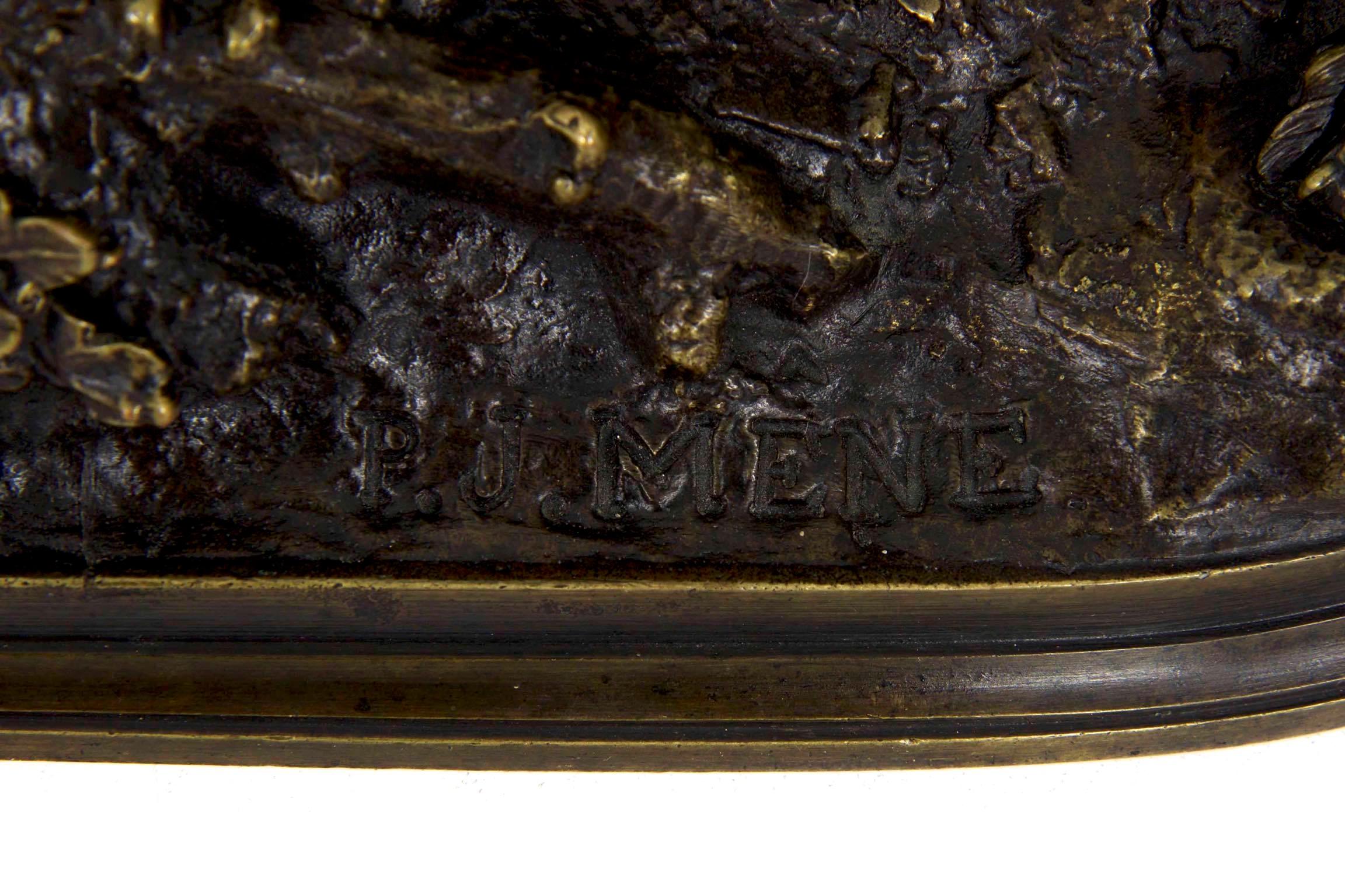 Pierre Jules Mene French Bronze Sculpture of Irish Setter Dog 1