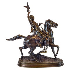 A Fine Pierre Jules Mêne Patinated Bronze of a Berber Horseman 