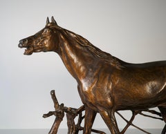 Cheval à la barrière, Djinn étalon barbe - Bronze de Pierre Jules Mêne, 19e