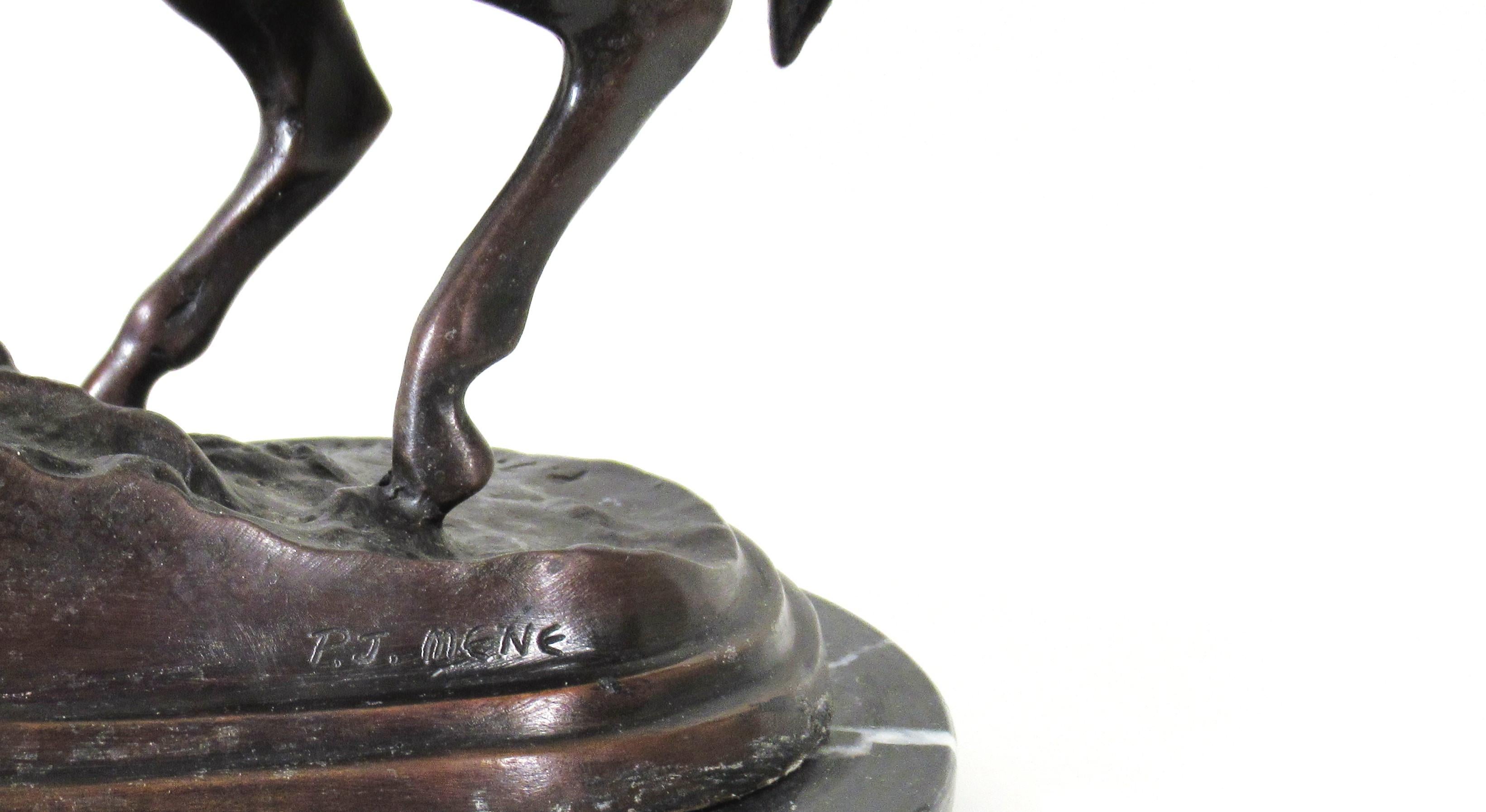 Cheval Libre (Free Horse) - Gold Figurative Sculpture by Pierre Jules Mêne
