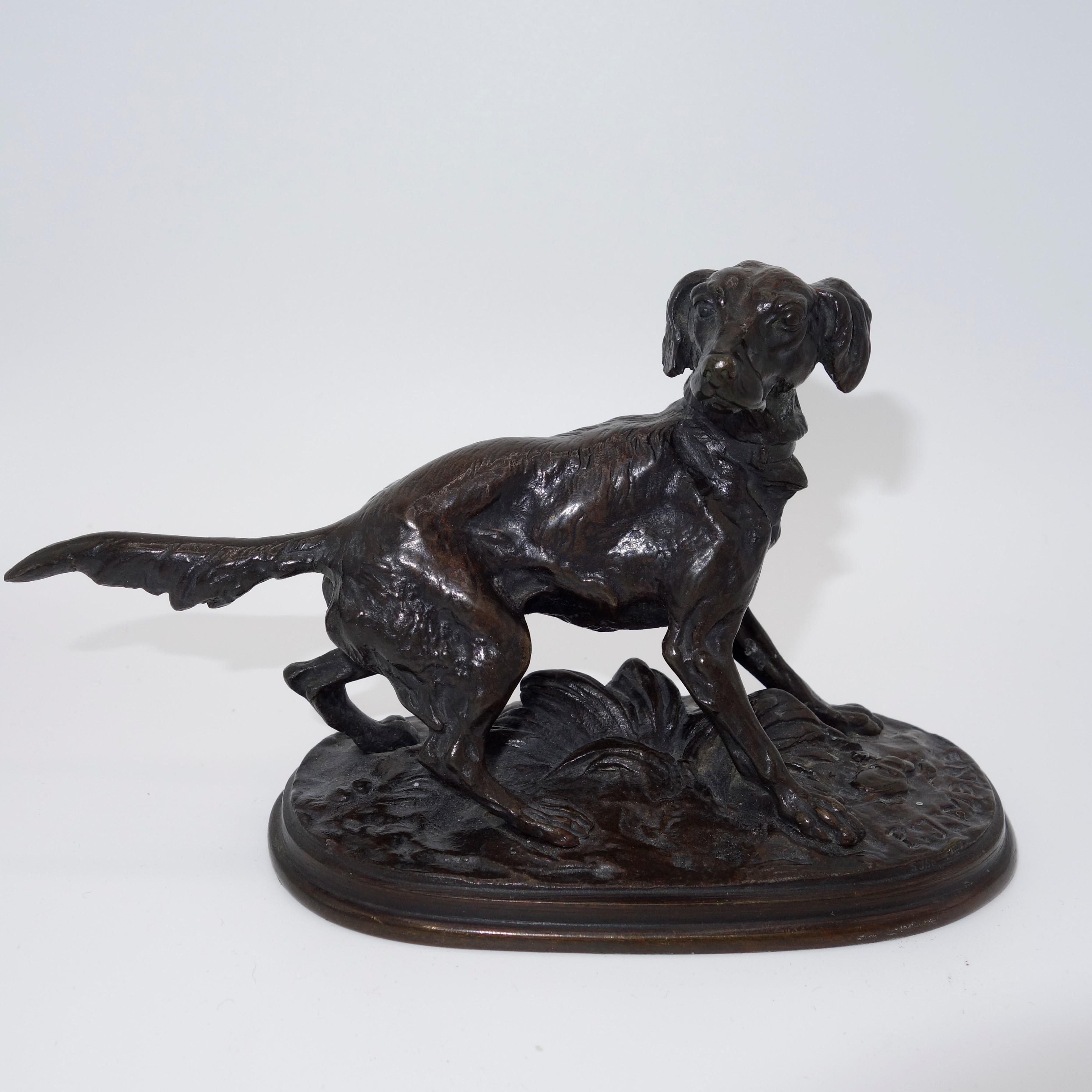 Pierre Jules Mêne Figurative Sculpture - French Animalier bronze dog ‘Diane’ by Pierre-Jules  Mêne