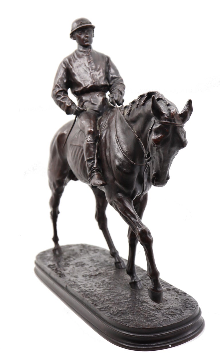French Bronze Jockey on Horse For Sale 9