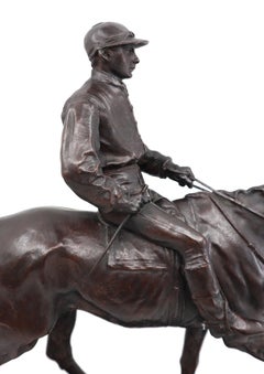 French Bronze Jockey on Horse