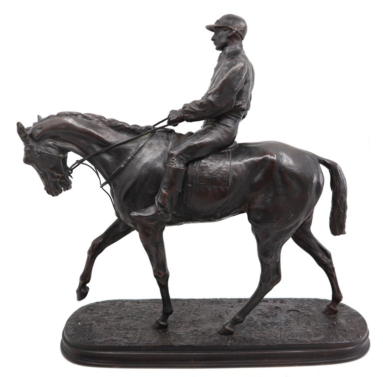 French Bronze Jockey on Horse For Sale 5