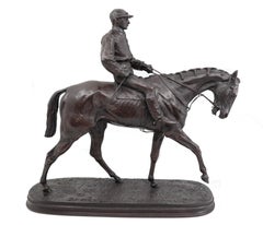 French Bronze Jockey on Horse