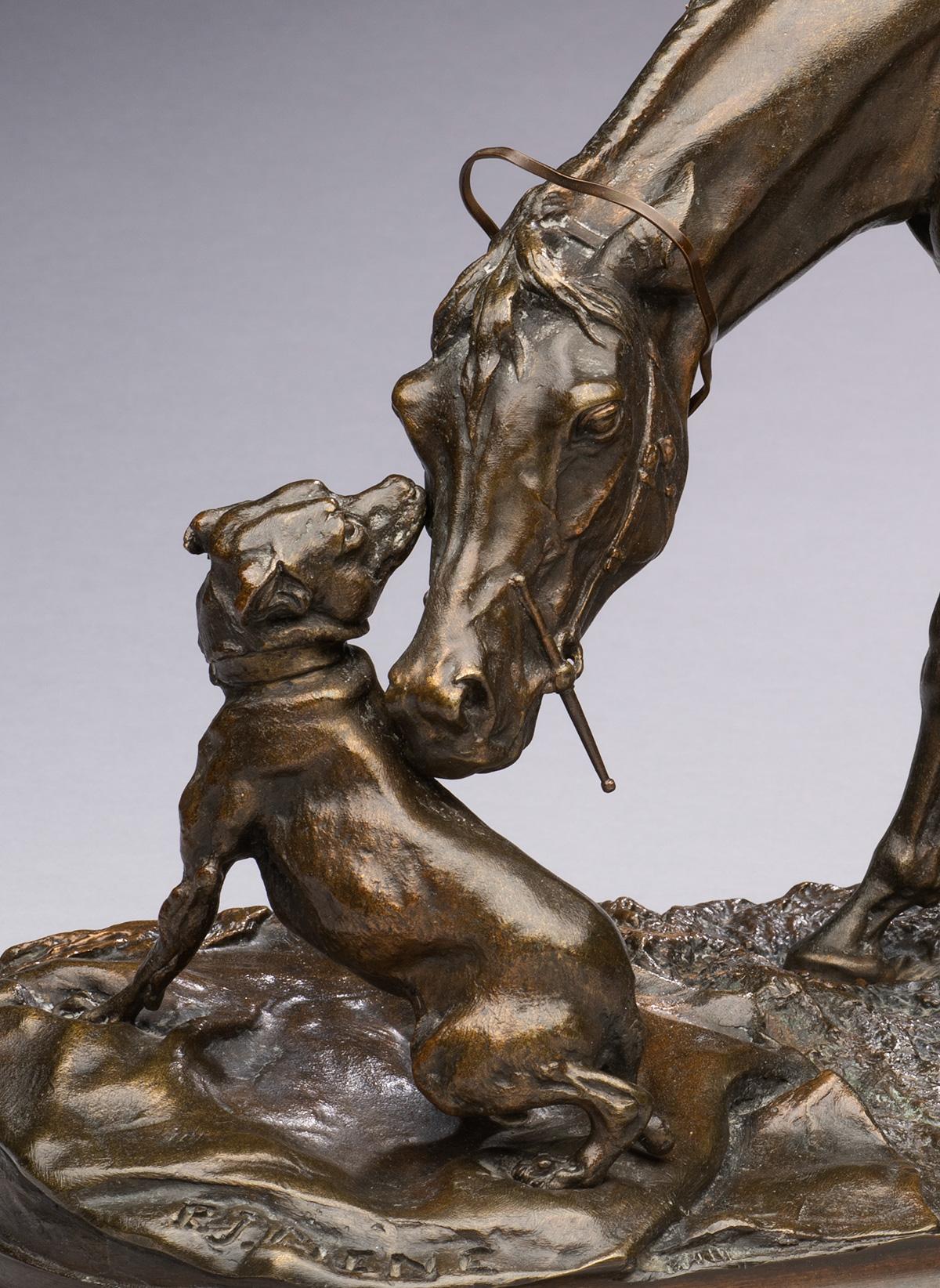 Pferde beim Spielen mit einem Hund (Die guten Kompositionen) Pierre-Jules Mene (1810-1879) im Angebot 5