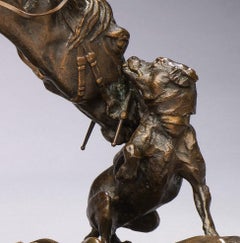 Pferde beim Spielen mit einem Hund (Die guten Kompositionen) Pierre-Jules Mene (1810-1879)