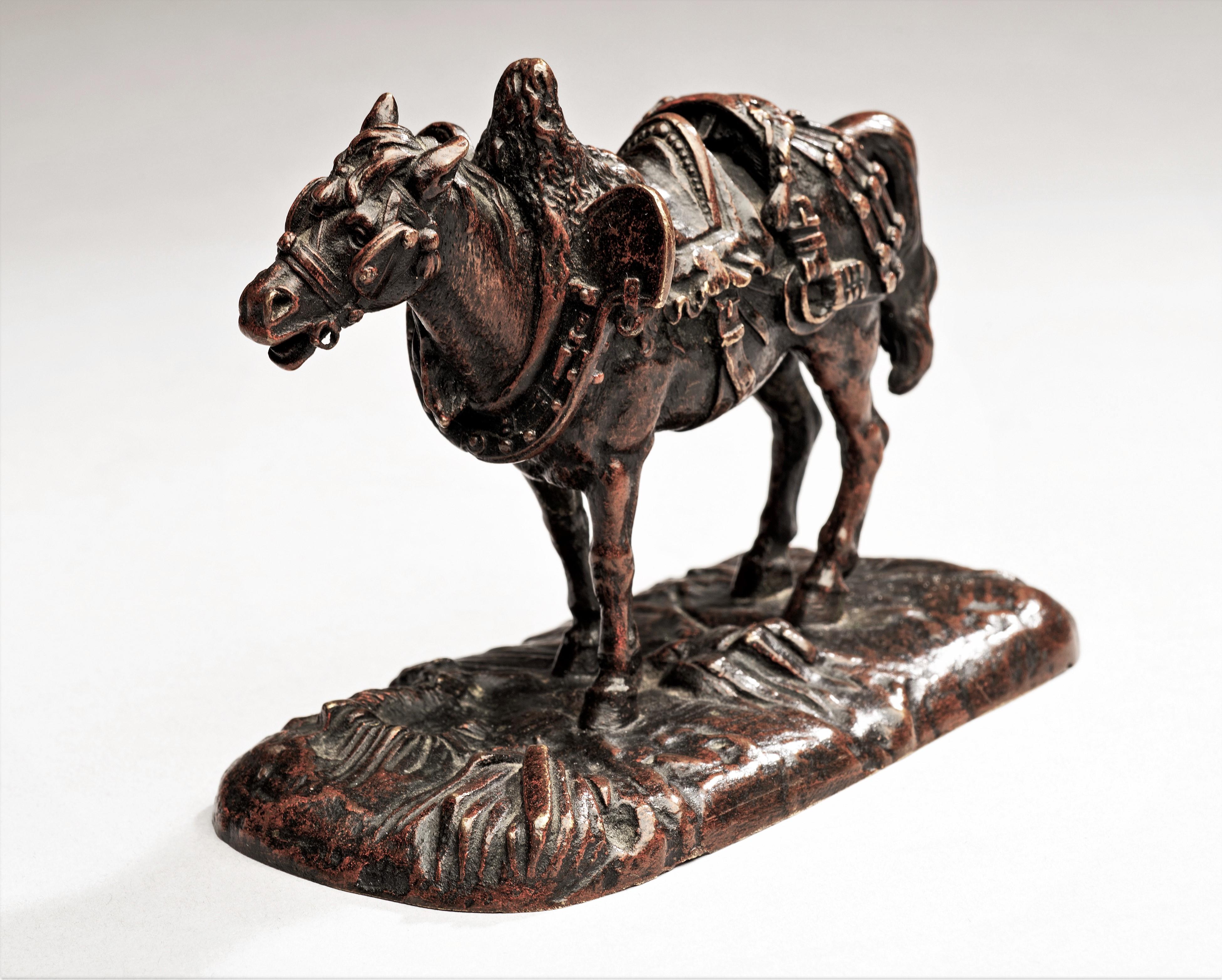 Cheval de trait antique en bronze exceptionnel par Pierre Jules Mêne (français, 1810-1879)  en vente 2