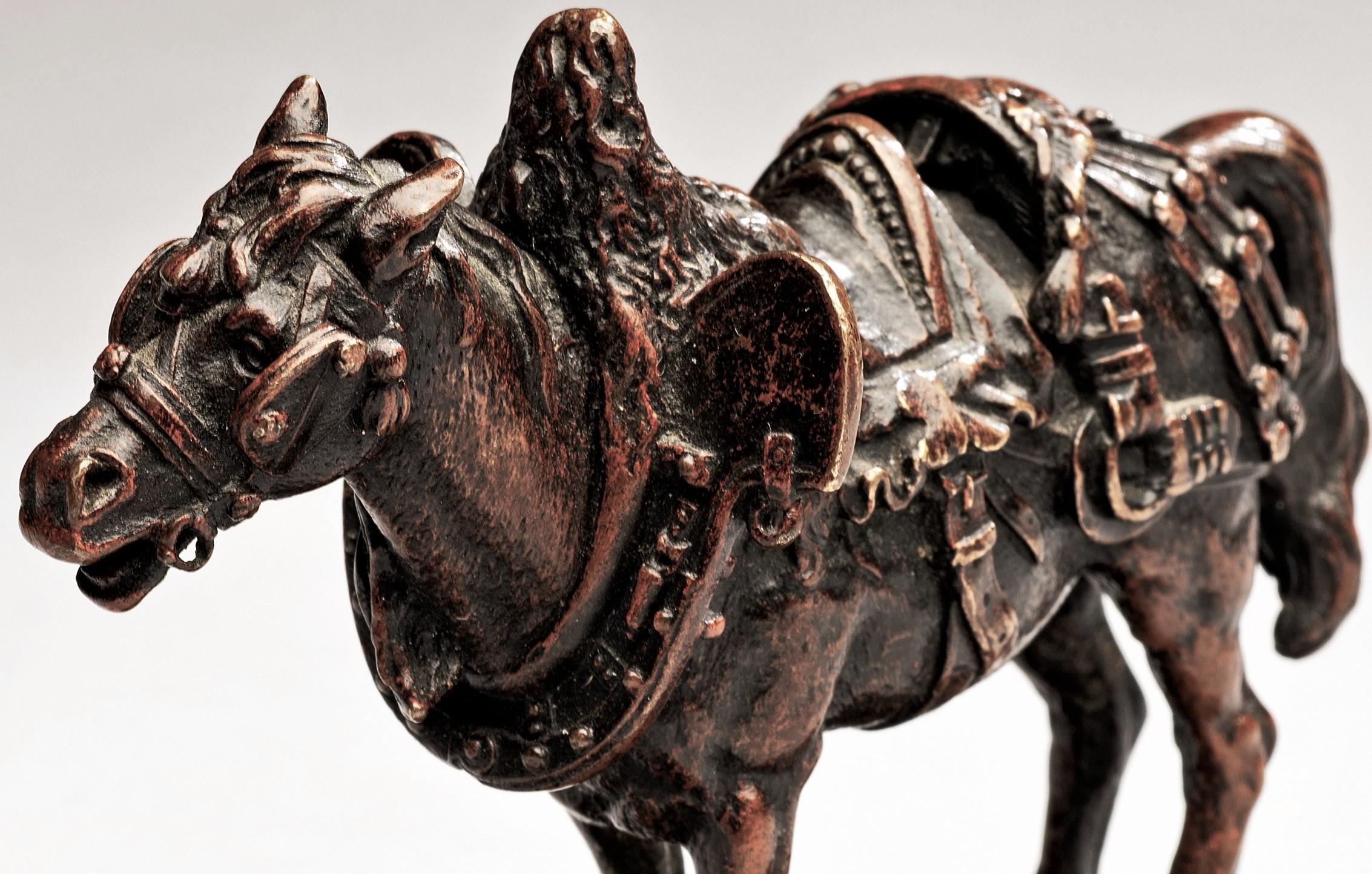 Cheval de trait antique en bronze exceptionnel par Pierre Jules Mêne (français, 1810-1879)  en vente 3