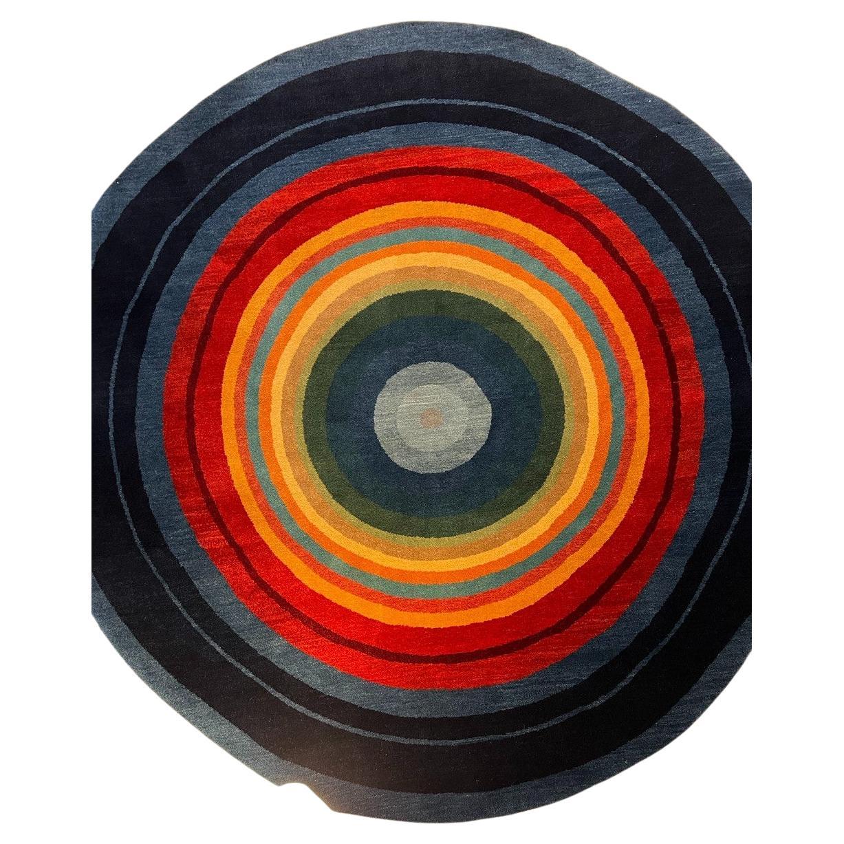 Pierre Kiandjan round Persian rug, multiple colors For Sale