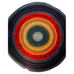 Pierre Kiandjan round Persian rug, multiple colors