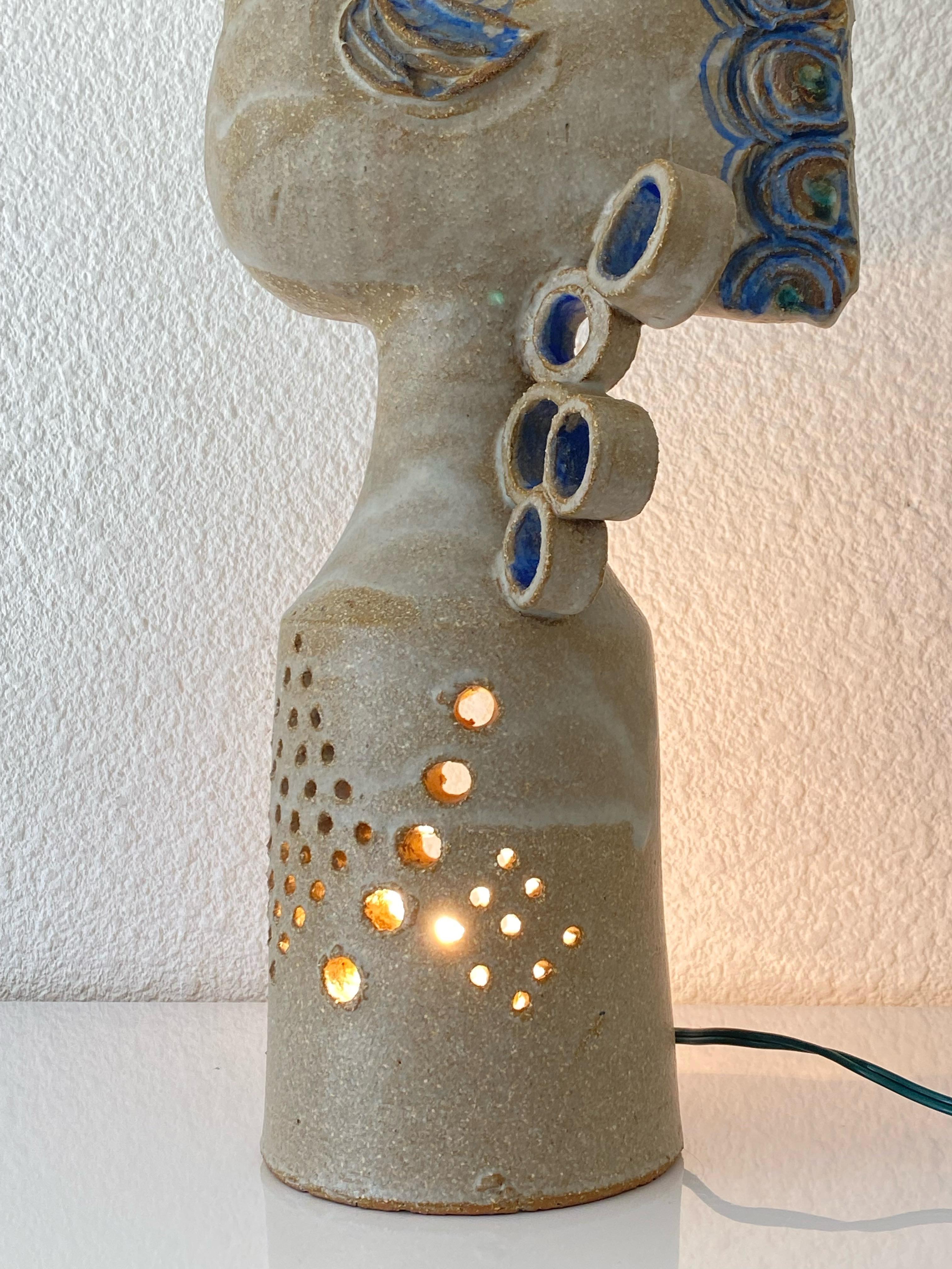 Pierre Koppe '1931 - 2016' Amazing Ceramic Zoomorphic Lamp, Unique Piece, 1979 5