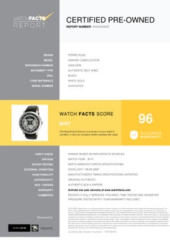 Pierre Kunz Grande Complication G008 QPRI, Black Dial, Certified