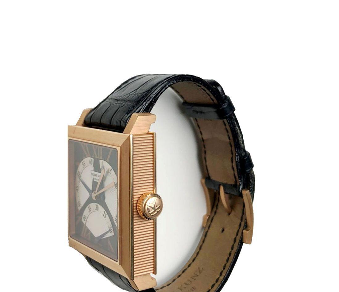 Men's Pierre Kunz Spirit of Challenge 18 Karat Gold Triple Retrograde XL Wristwatch For Sale