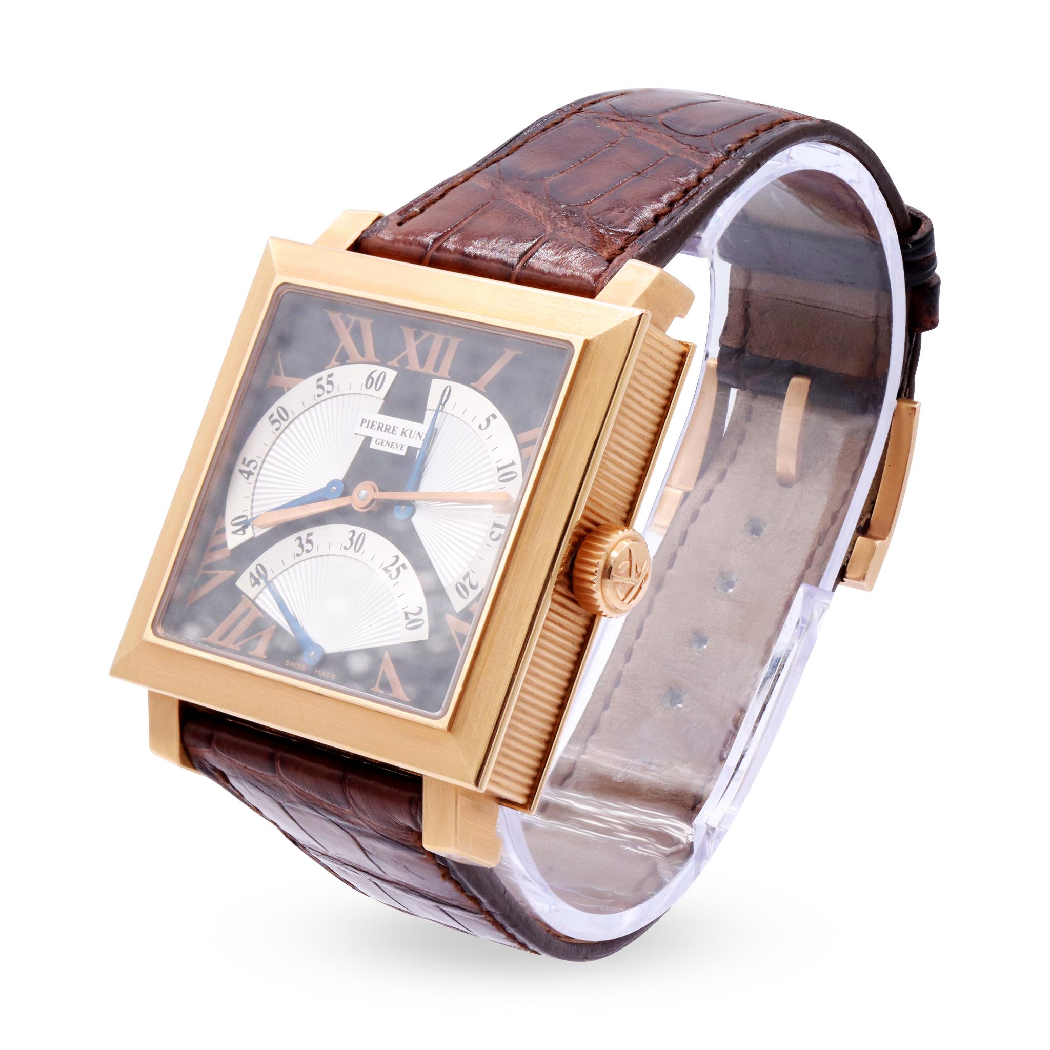 Pierre Kunz Triple Retrograde 18K Rose Gold Automatic 38mm Gold Men's watch
For more details leave us a message

Model                  
Complication Retrograde
Reference Number
PKB 002 STR
Gender
Men's
Metal
18K RG
Case Size
38 mm
Wrist Size
This