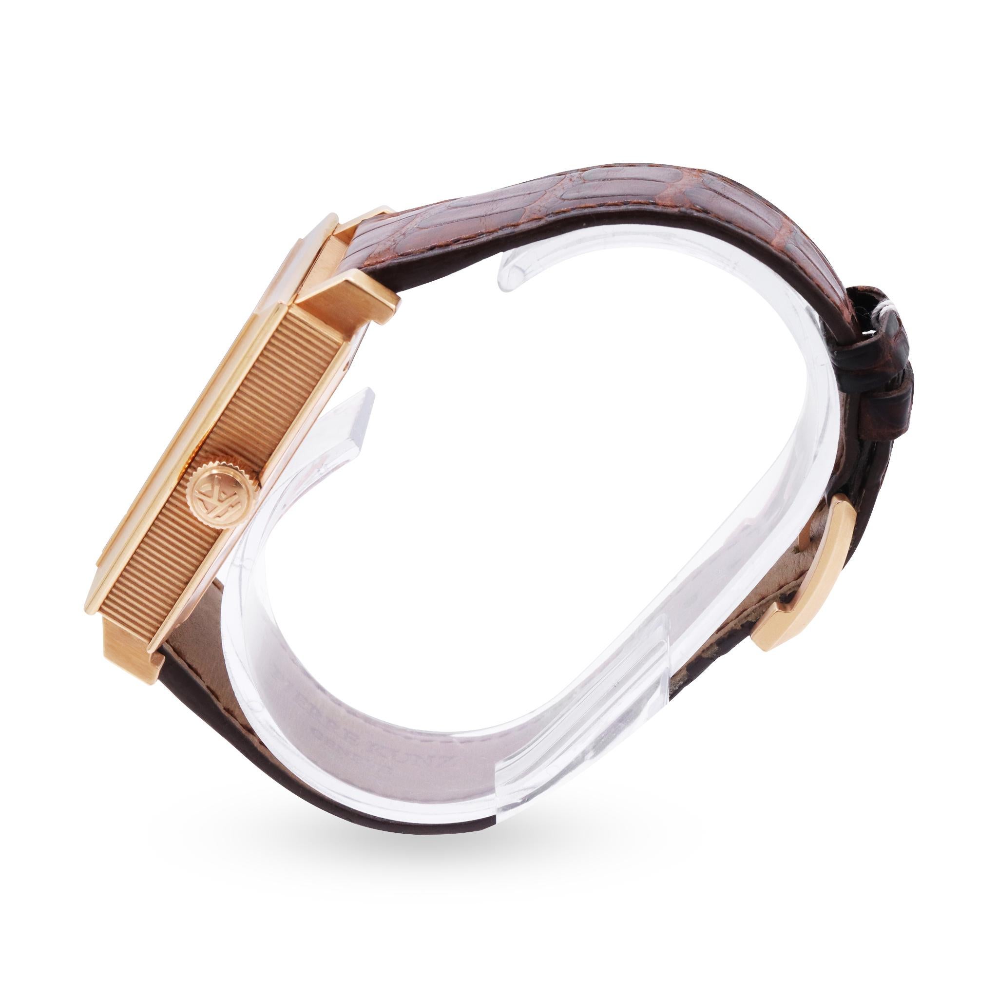 Pierre Kunz Triple Retrograde 18K  Rose Gold Automatic 38mm Gold Men's watch In Excellent Condition For Sale In New York, NY