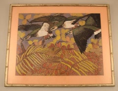 Pierre Lacroix, Watercolor on Paper, Birds and Foliage