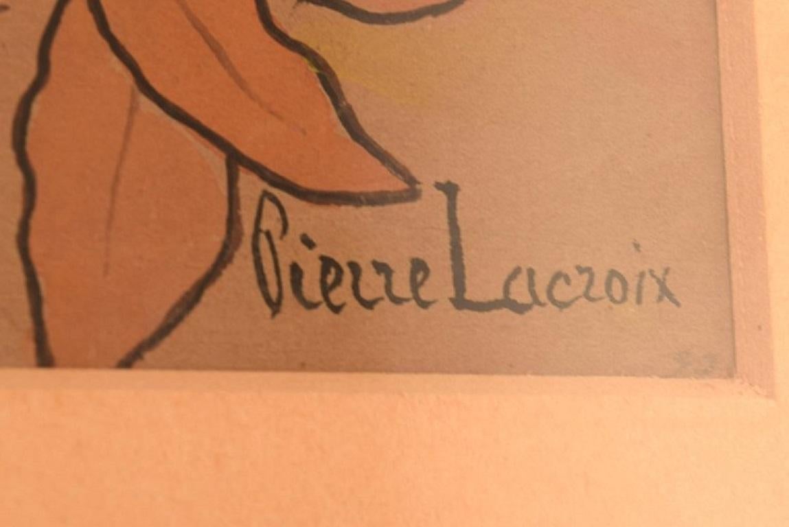 Pierre Lacroix, Aquarell auf Papier, Vögel und Laub im Angebot 1