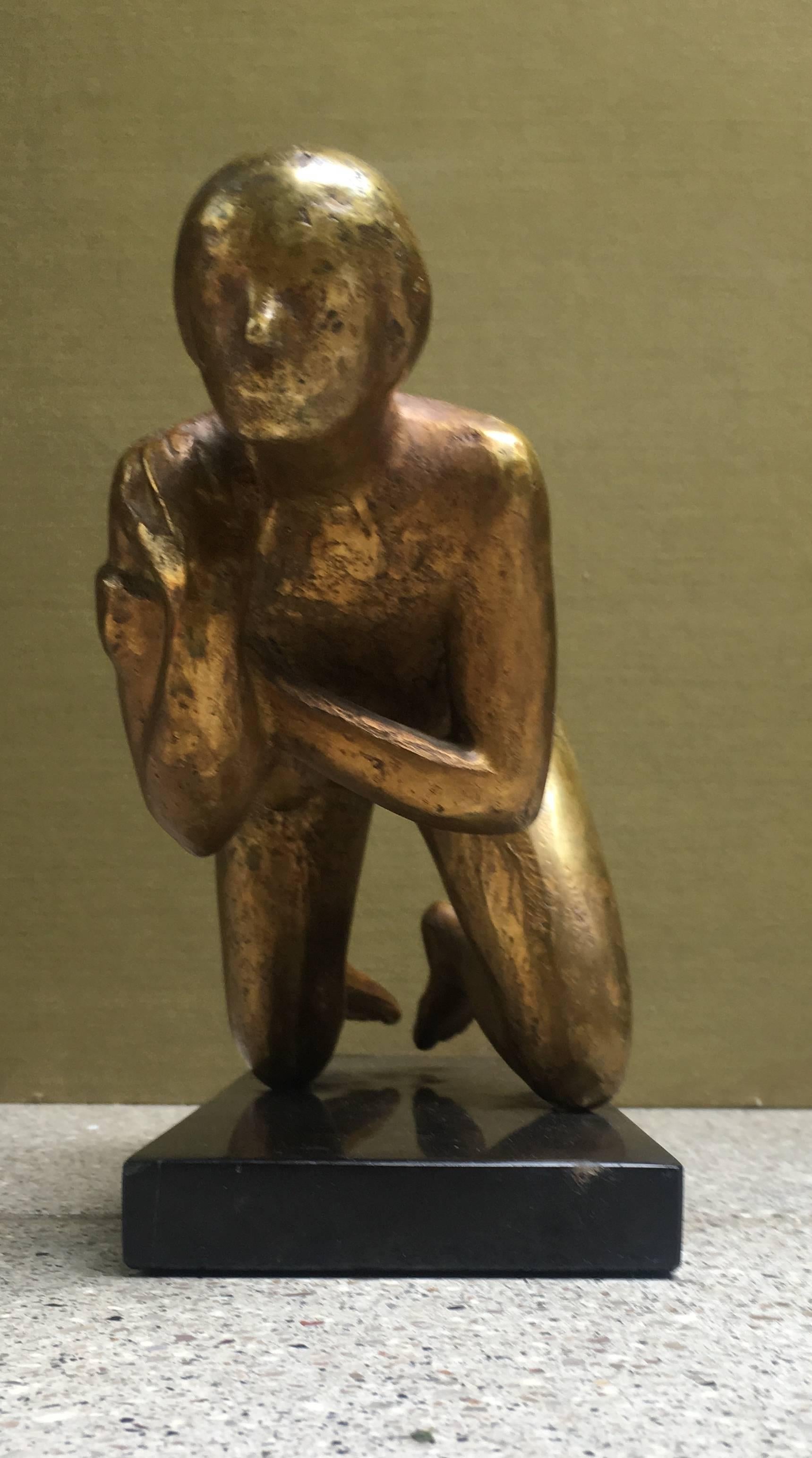 Pierre Lagenie Woman Bronze Sculpture Numbered 2/8, circa 1980 In Good Condition For Sale In Saint-Ouen, FR