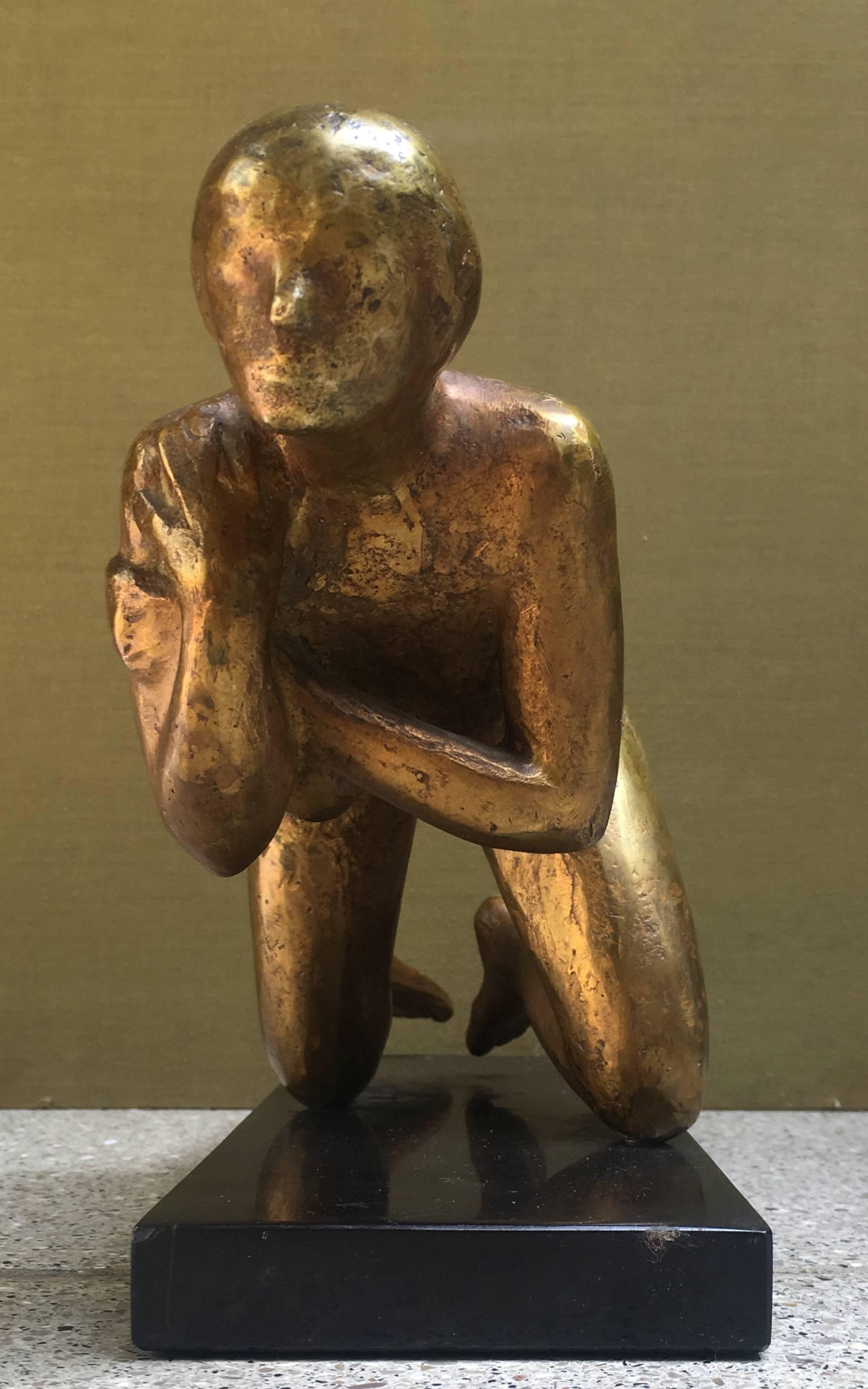 Late 20th Century Pierre Lagenie Woman Bronze Sculpture Numbered 2/8, circa 1980 For Sale