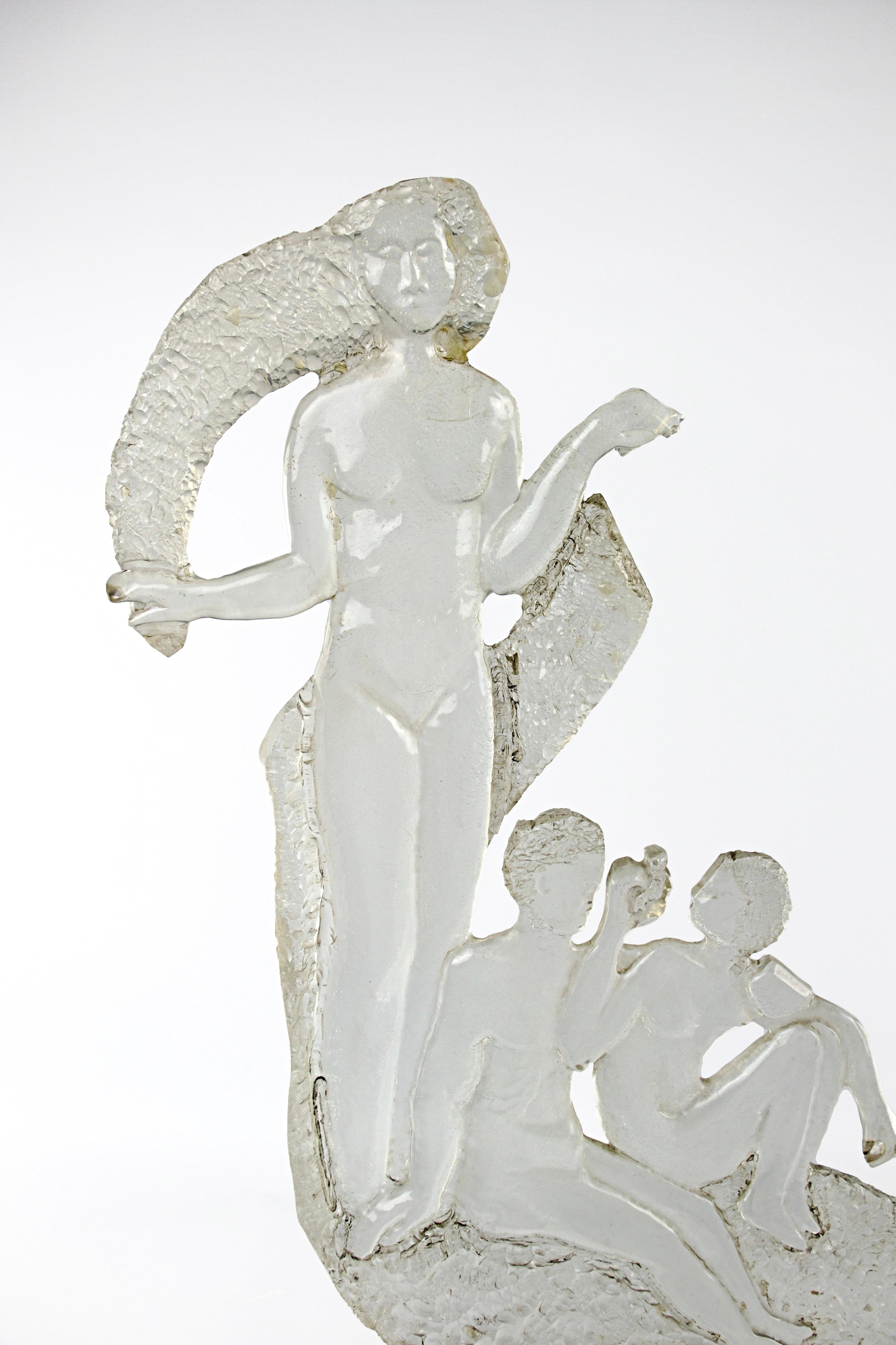 Metal Pierre Laparra, Sculpture of Nude Woman and Children, France, 1970s For Sale