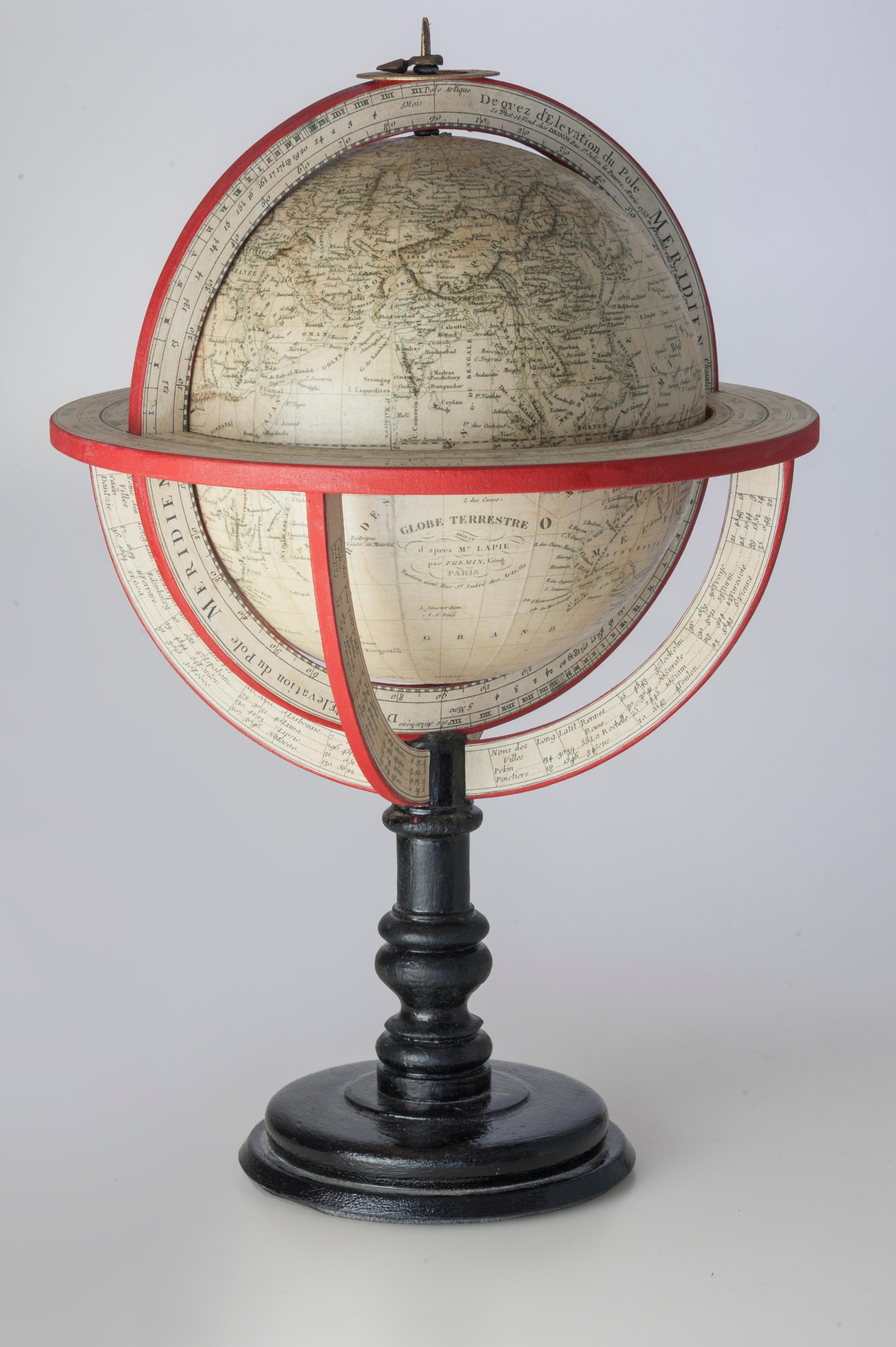 Plaster Pierre Lapie 9 inch facsimile table globe  ( 1779 - 1850 ) For Sale