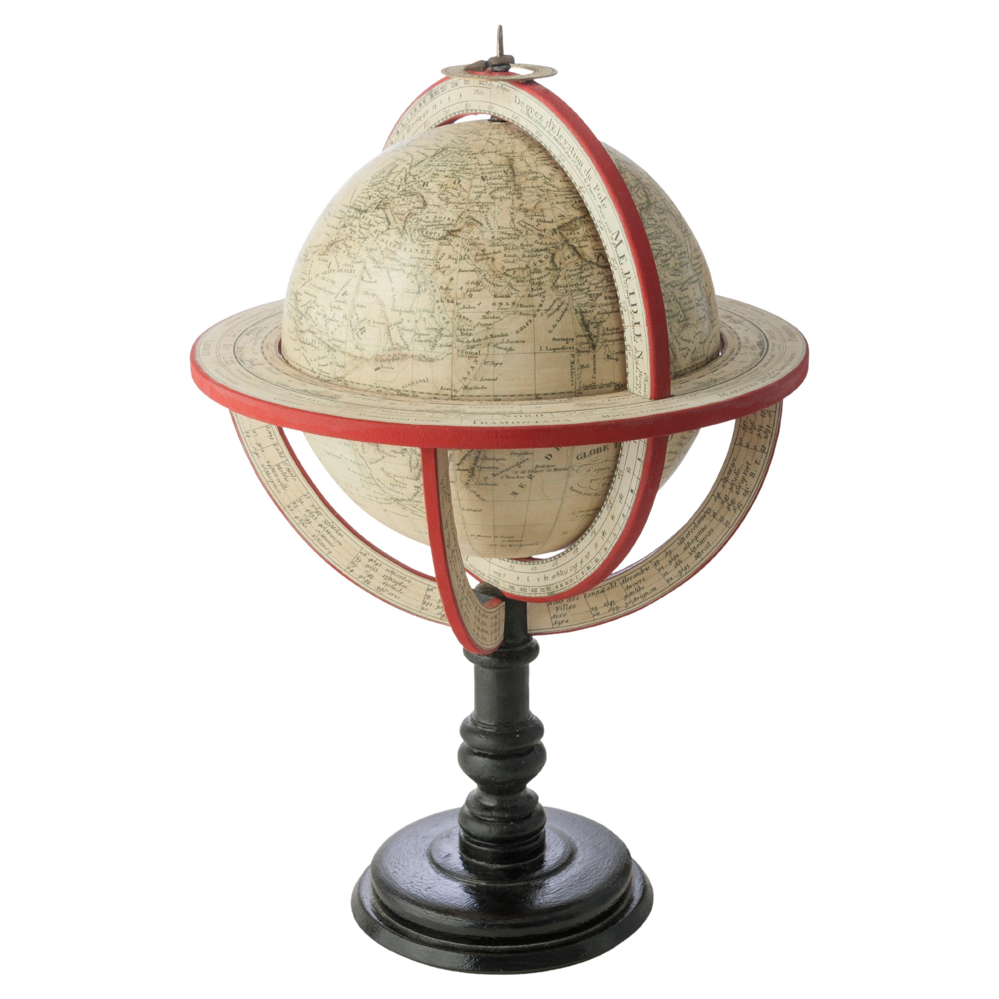 Pierre Lapie 9 inch facsimile table globe  ( 1779 - 1850 ) For Sale