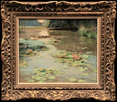 Antique "Les Nymphéas (The Water Lilies)" Pierre Laurent Baeschlin (1885-1958)