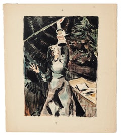 Femme - Lithographie originale sur papier de Pierre Laurent Brenot - XXe siècle
