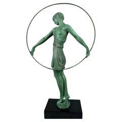 Vintage Pierre Le Faguays (1892–1962) “Dancer with Hoop”Art Deco Bronze Sculpture VIDEO