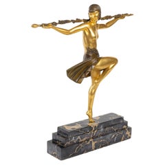Pierre Le Faguays (1892~1962) "Dancer of Thyrsus" An Art Deco Bronze Figure 