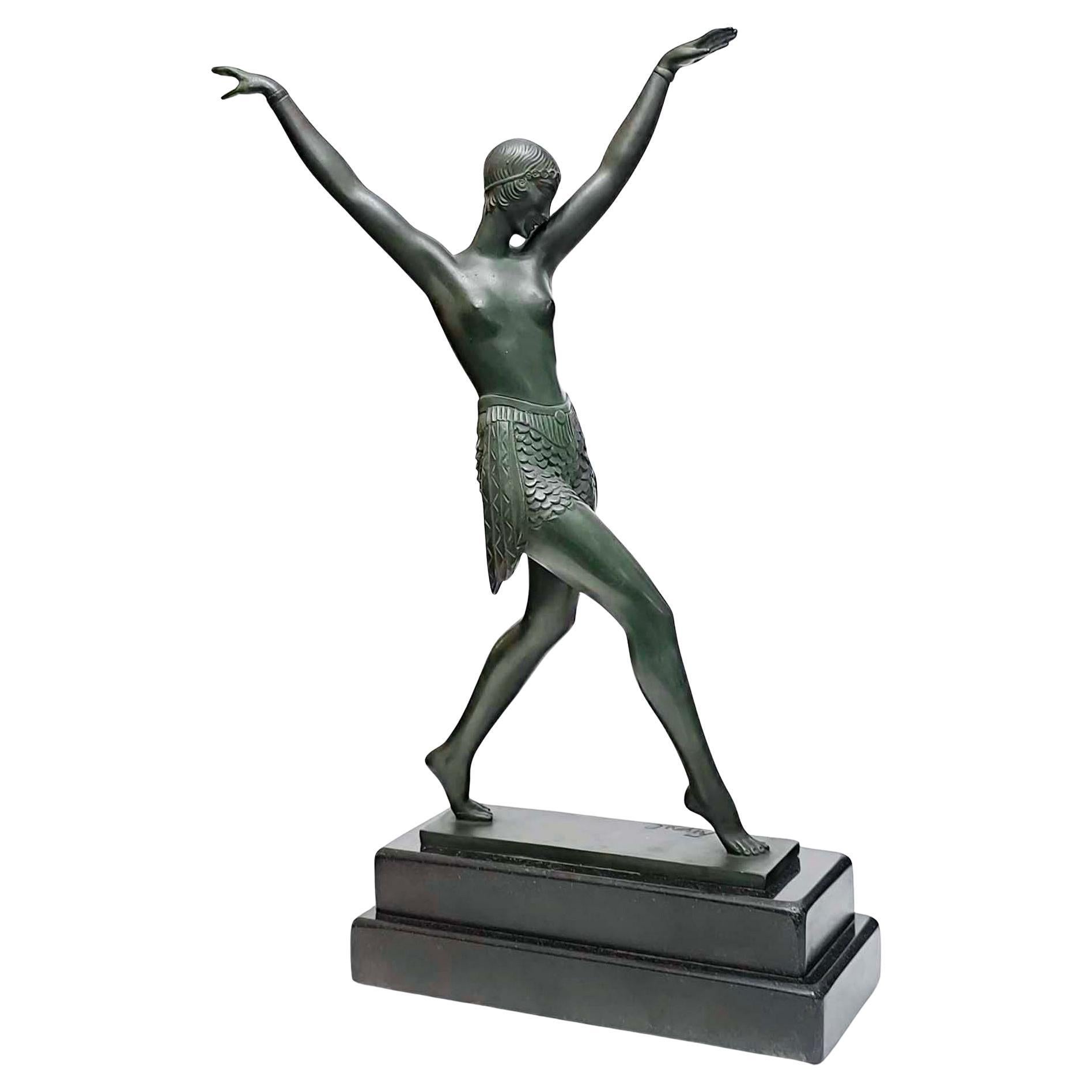 Pierre Le Faguays (Fayral), "Lysis" Scultura in bronzo art déco per Max Le Verrier