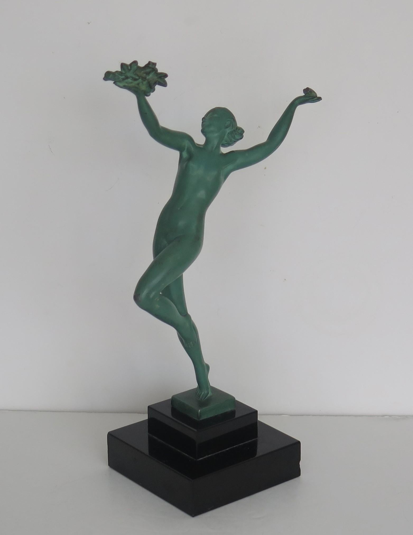 Hand-Crafted Pierre Le Faguays Figurine-Intoxication Signed Guerbe French circa 1930 For Sale