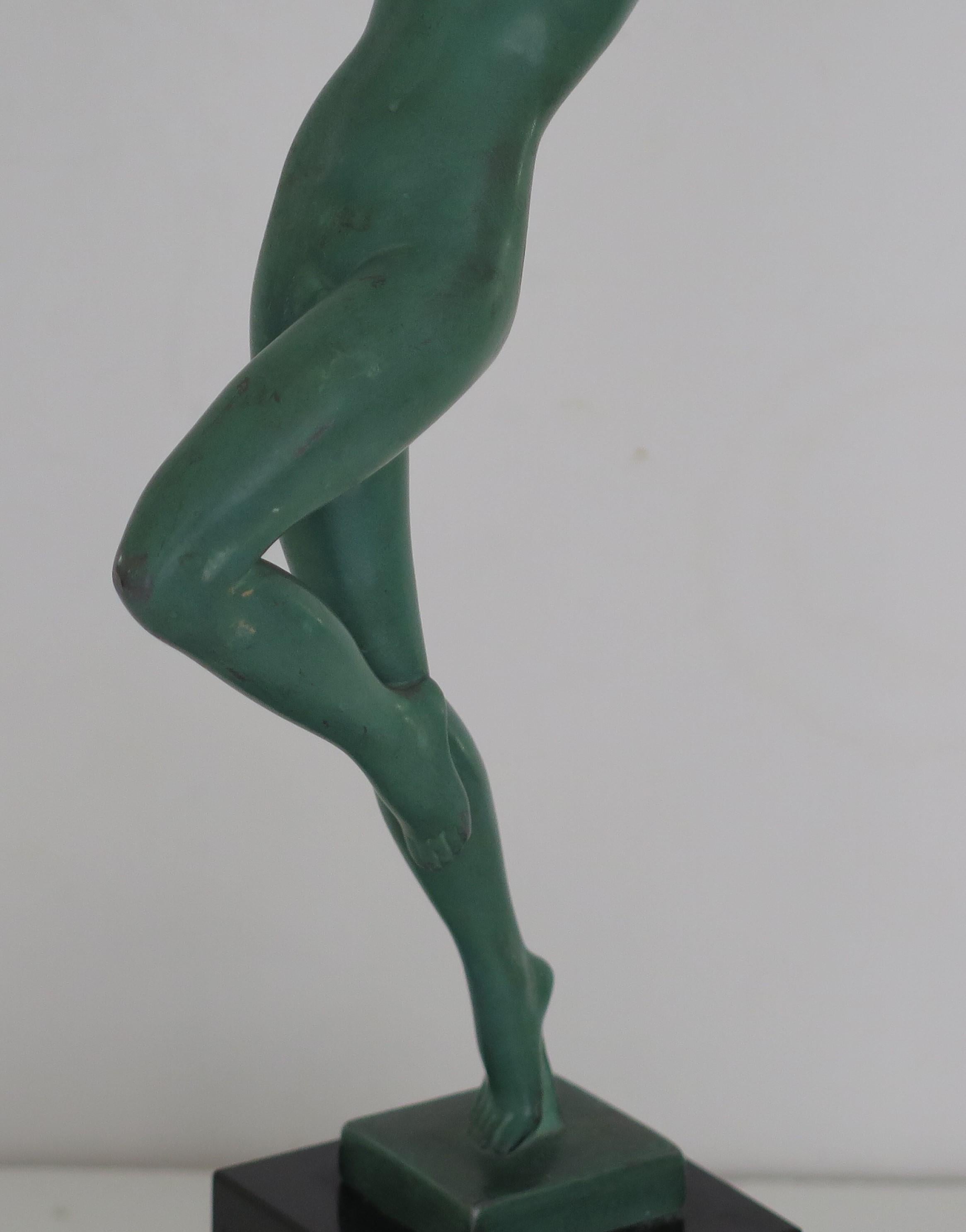 Pierre Le Faguays Figurine-Intoxication Signed Guerbe French circa 1930 For Sale 2