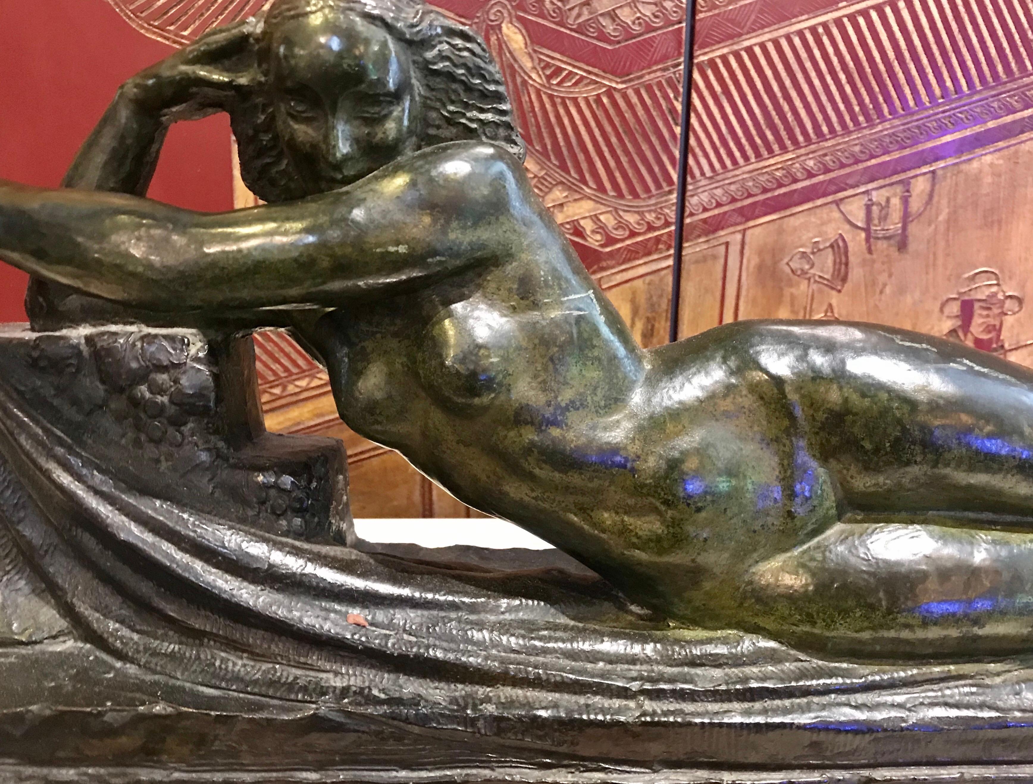 French Pierre Le Faguays Bronze Sculpture of a Nude Woman