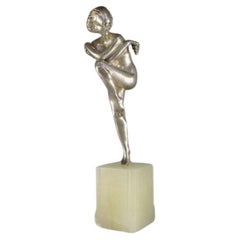 Pierre Le Faguays seltene Bacchic-Tänzer-Bronzefigur aus dem Art déco-Stil
