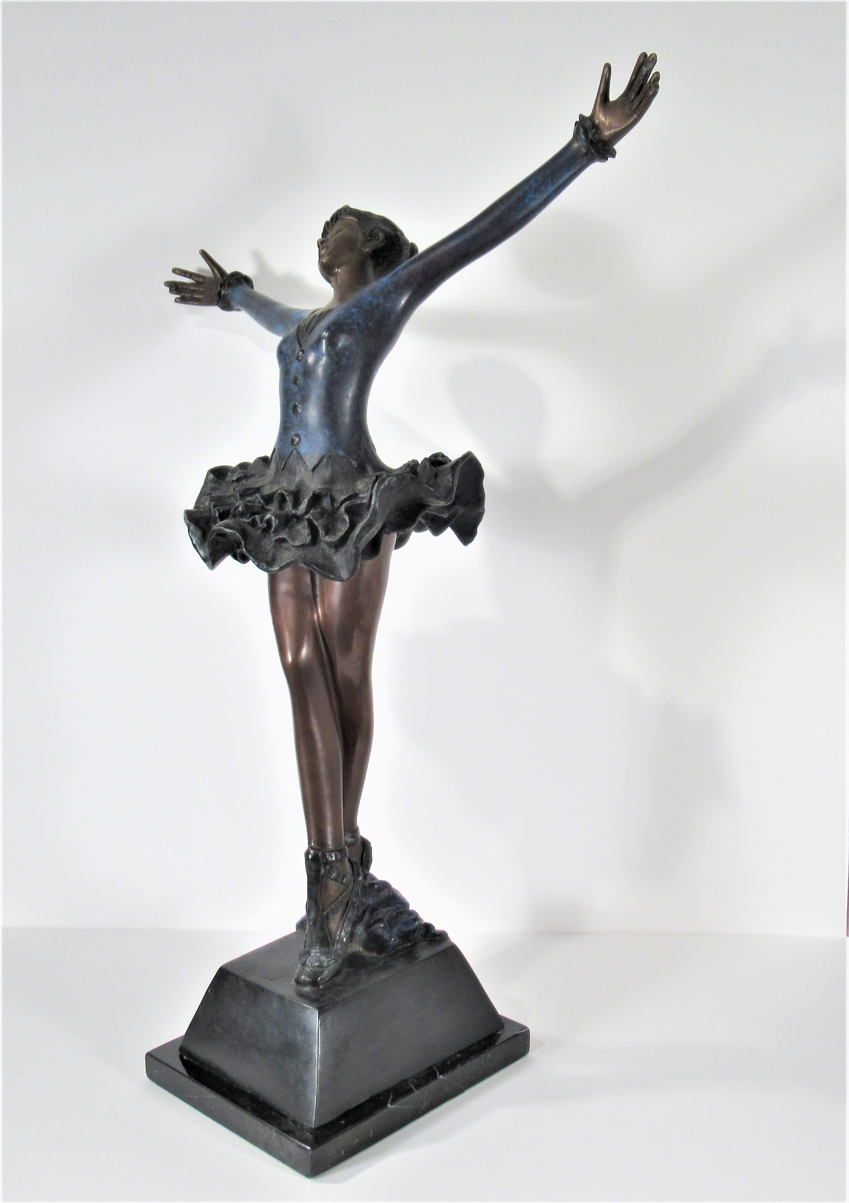 Ballerine - Art Deco Sculpture by Pierre Le Faguays